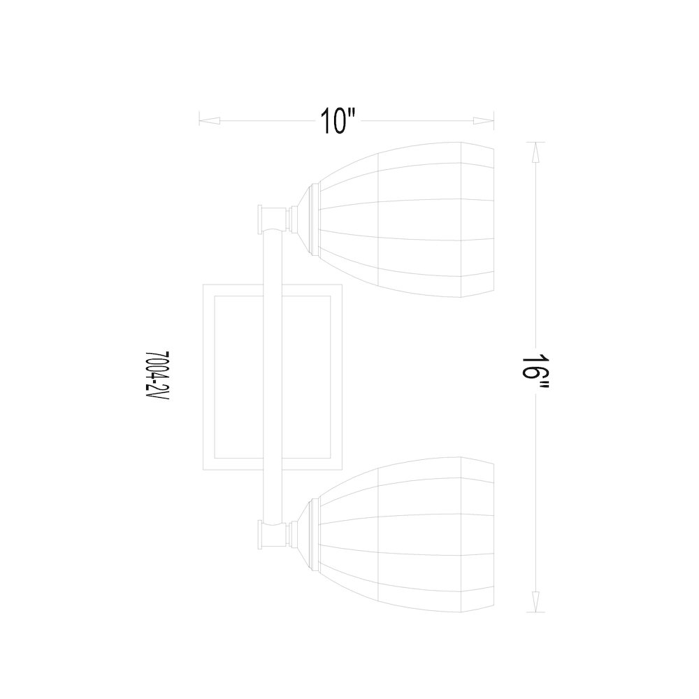 Z-Lite Oren 2 Light Vanity in Modern Gold color, Steel frame. Picture 8