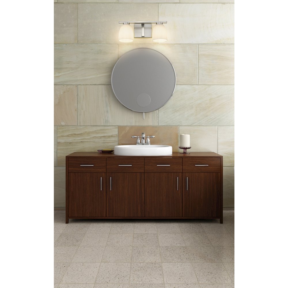 Z-Lite Naya 2 Light Vanity in Brushed Nickel color, Steel frame. Picture 6