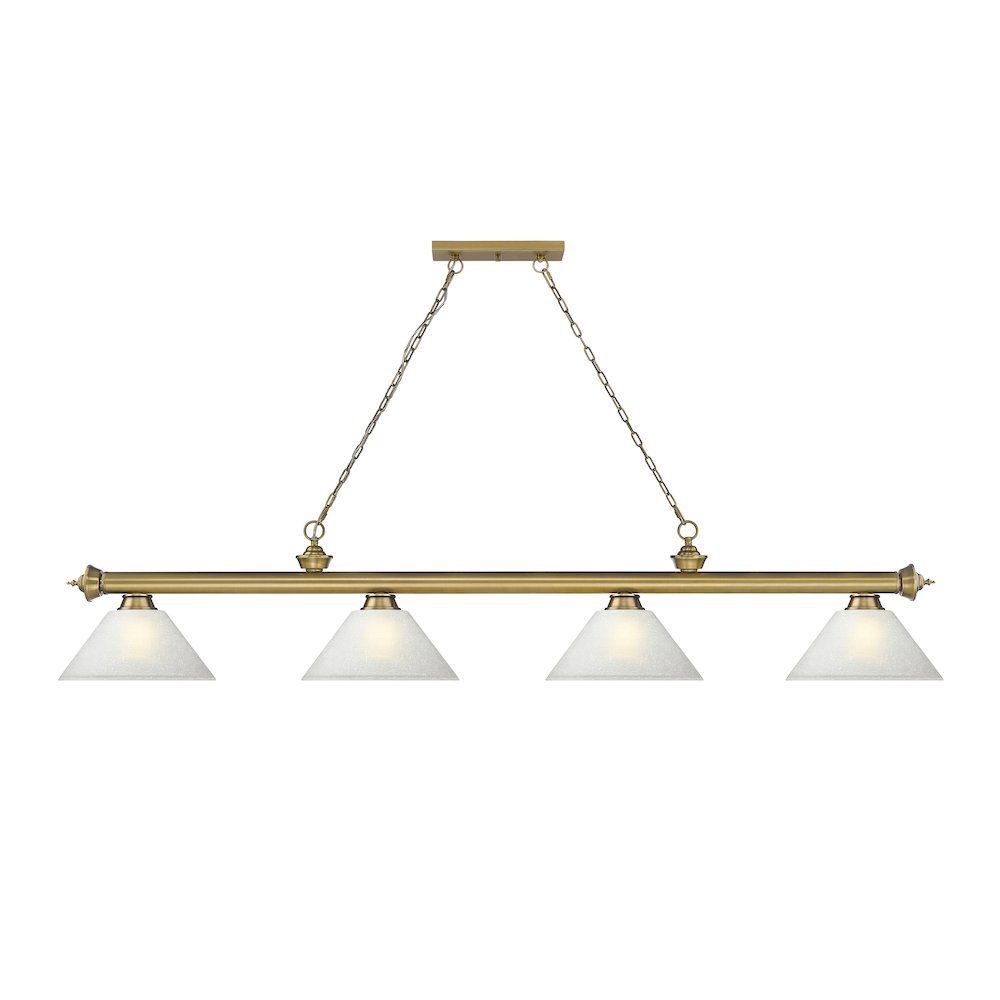 Z-Lite Cordon 4 Light Billiard, Steel Frame, White Linen Shade Color. Picture 2