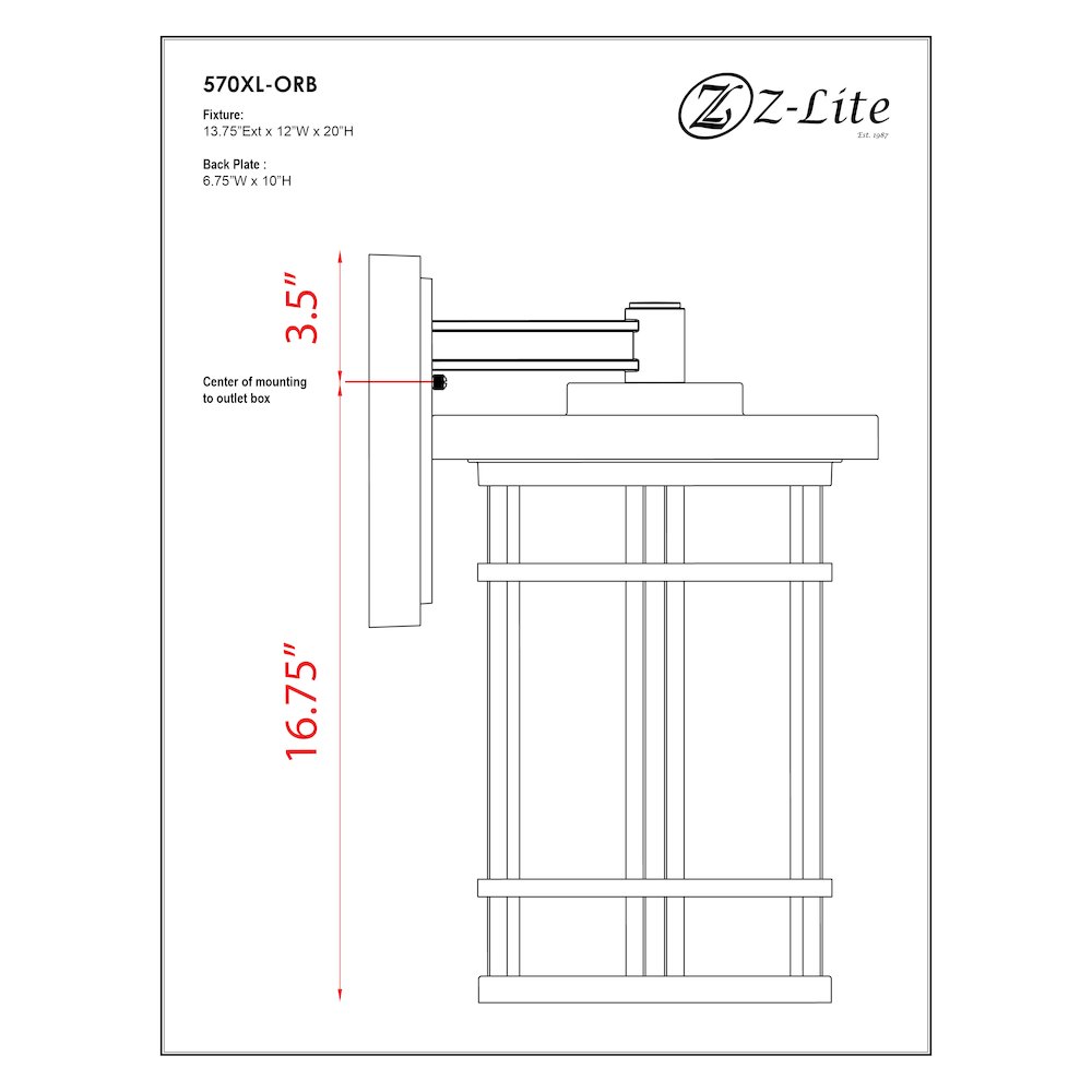 Z-Lite 1 Light Outdoor Wall Light. Picture 7