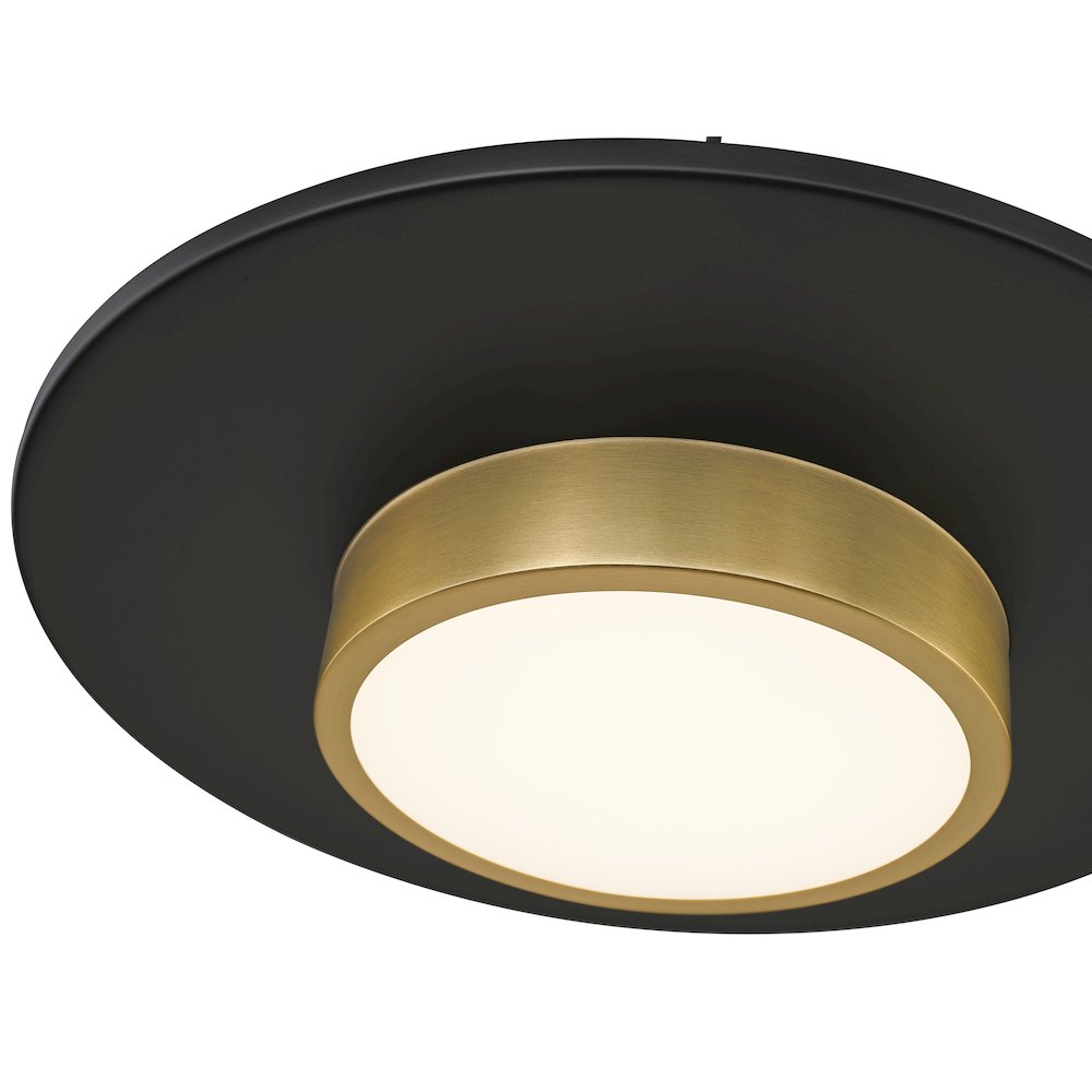 Z-Lite 1 Light Pendant, Matte Black + Modern Gold. Picture 4