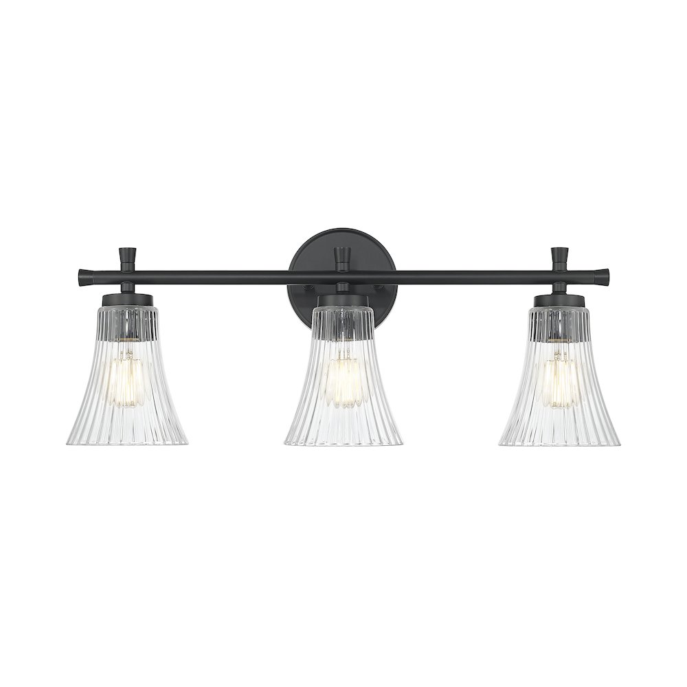 Z-Lite Belle 3 Light Vanity in Matte Black color, Steel frame. Picture 2