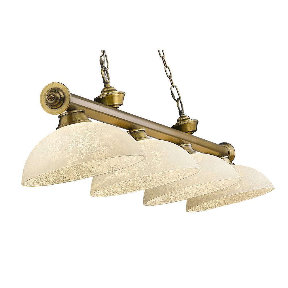Z-Lite Cordon 4 Light Billiard, Steel Frame, Golden Mottle Shade Color. Picture 4