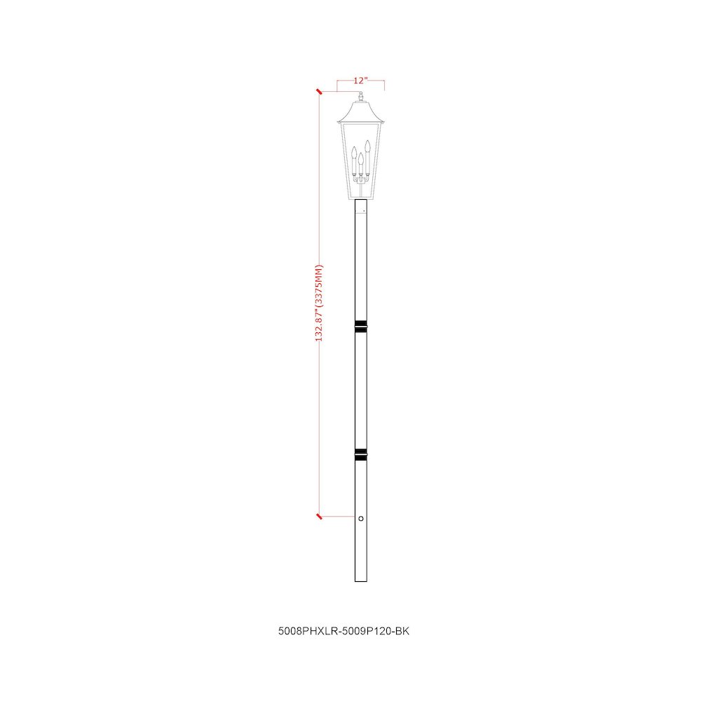 Z-Lite 3 Light Outdoor Post Mount Fixture. Picture 8