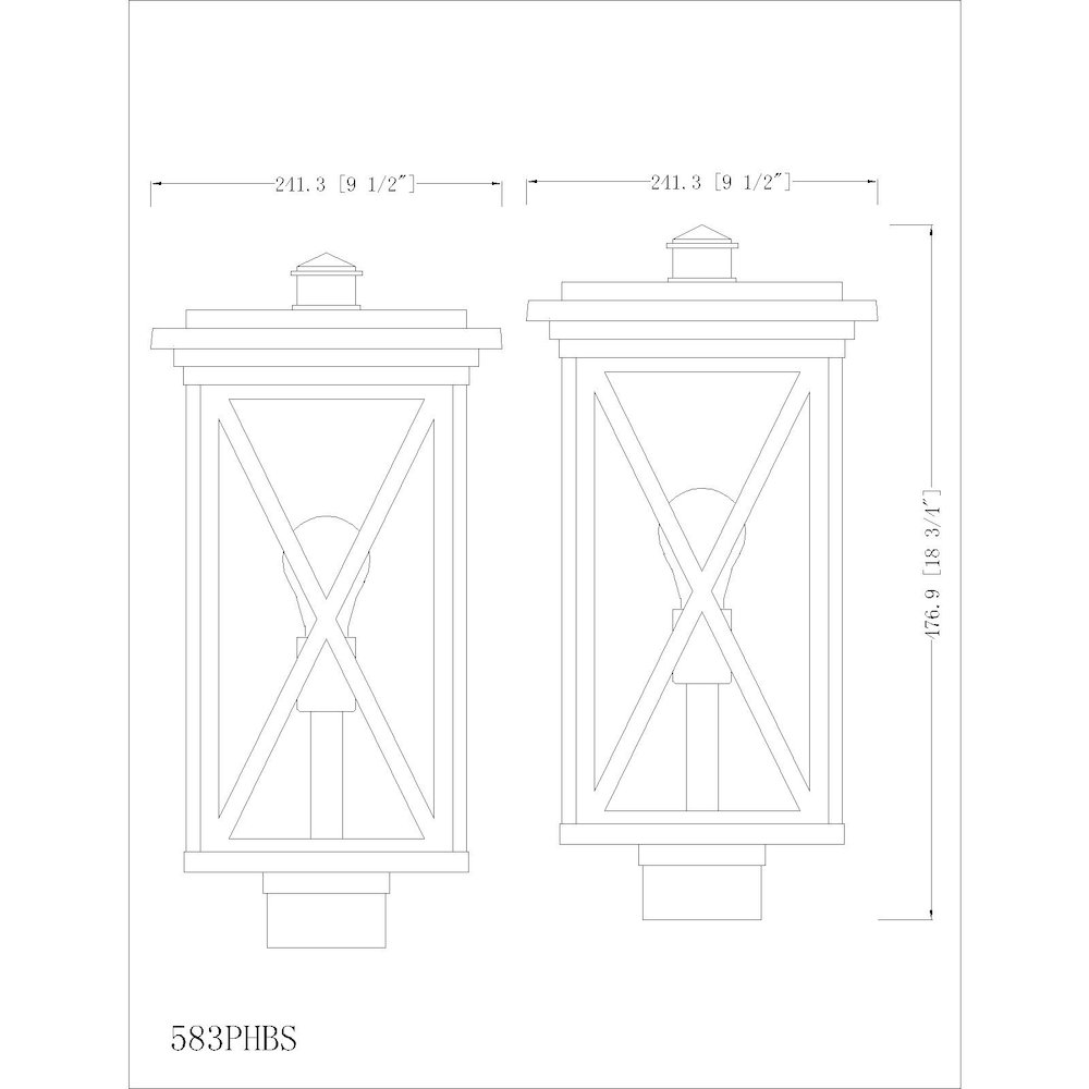 Z-Lite 1 Light Outdoor Post Mount Fixture. Picture 6