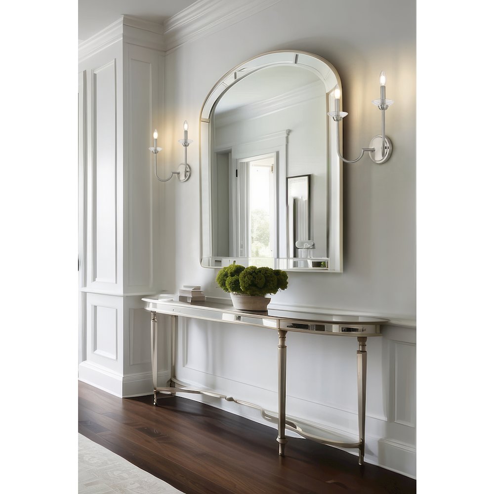 Z-Lite Allistair 2 Light Wall Sconce in Brushed Nickel color, Steel frame. Picture 7