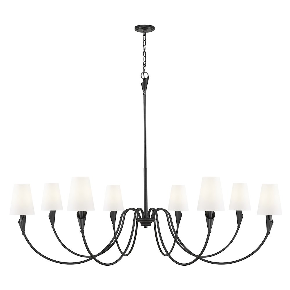 Z-Lite Claudelle 8 Light Chandelier in Matte Black color, Steel frame. Picture 1