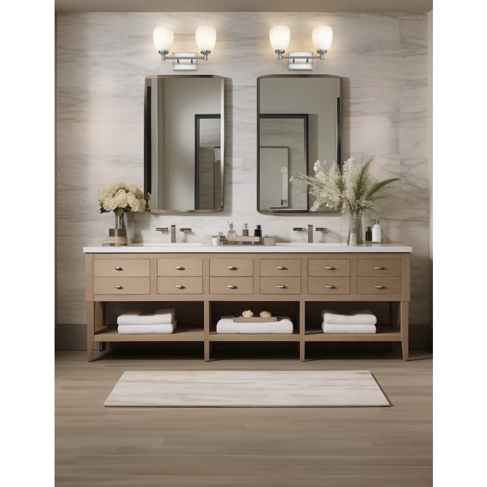 Z-Lite Oren 2 Light Vanity in Brushed Nickel color, Steel frame. Picture 7
