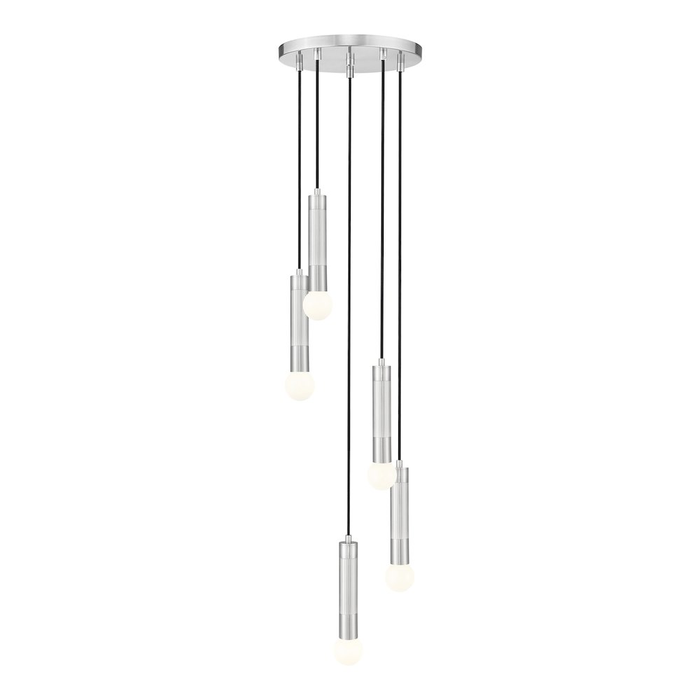 Z-Lite Stari 5 Light Chandelier in Brushed Nickel color, Steel frame. Picture 1