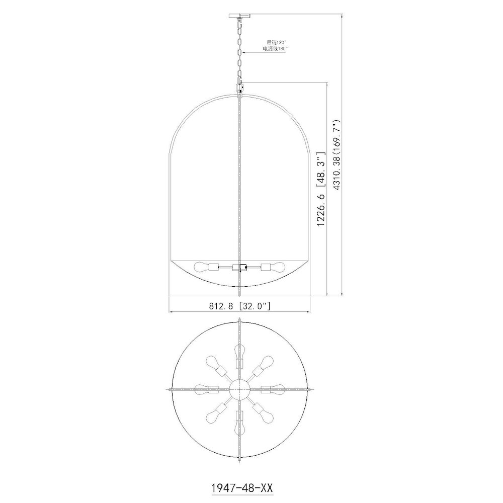 Z-Lite 8 Light Chandelier. Picture 8