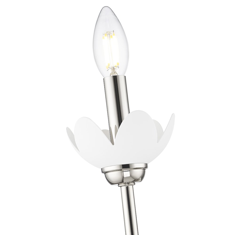 Z-Lite Allistair 1 Light Wall Sconce in Polished Nickel color, Steel frame. Picture 4