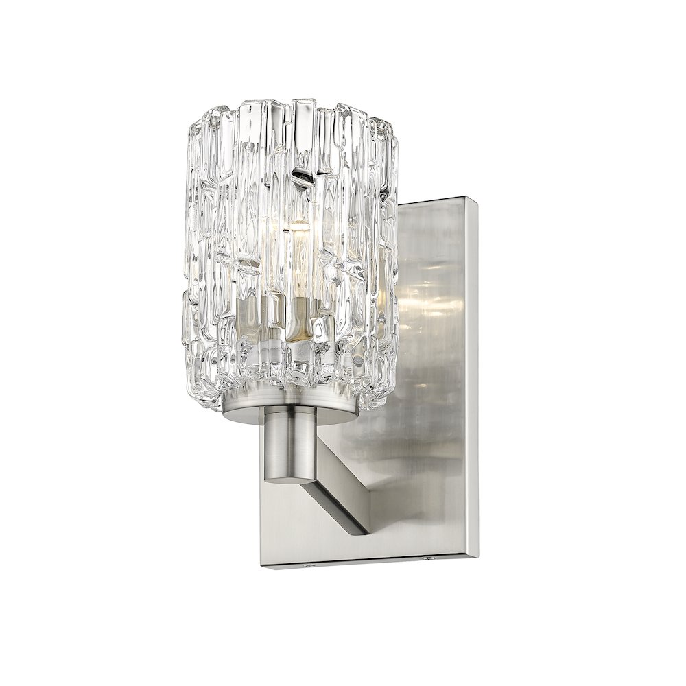 Z-Lite Aubrey 1 Light Wall Sconce in Brushed Nickel Frame Finish. Picture 2