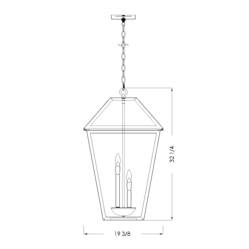 Z-Lite Talbot 4 Light Outdoor Chain Mount Ceiling Fixture, Black. Picture 8
