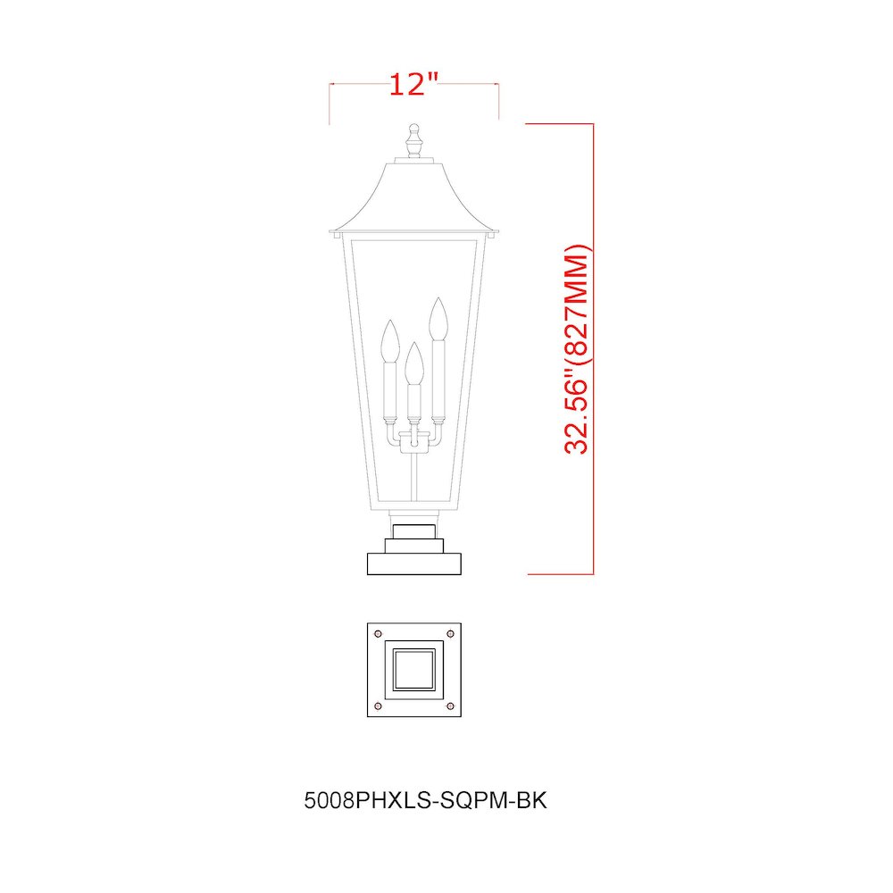 Z-Lite 3 Light Outdoor Pier Mounted Fixture. Picture 8