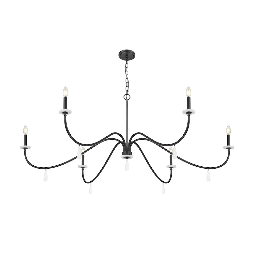 Z-Lite 6 Light Chandelier, Matte Black. Picture 2