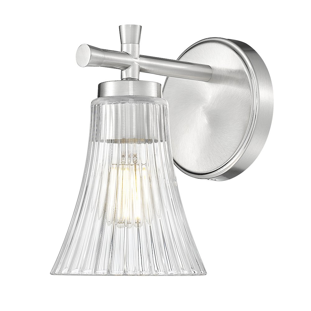 Z-Lite Belle 1 Light Wall Sconce in Brushed Nickel color, Steel frame. Picture 1