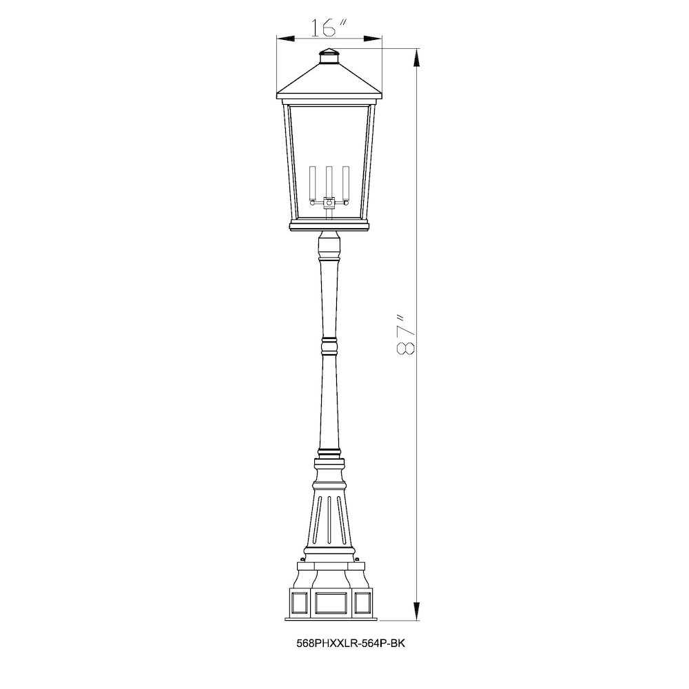 Z-Lite 4 Light Outdoor Post Mounted Fixture. Picture 8