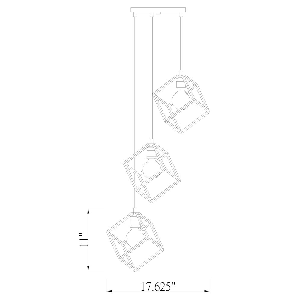 Z-Lite 3 Light Chandelier. Picture 8
