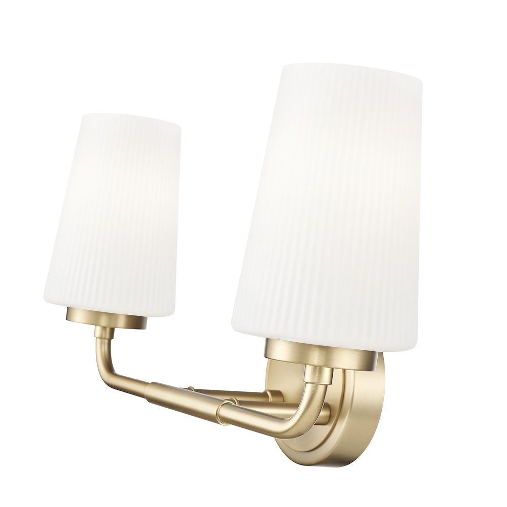 Z-Lite Montford 2 Light Vanity in Modern Gold color, Steel frame. Picture 4