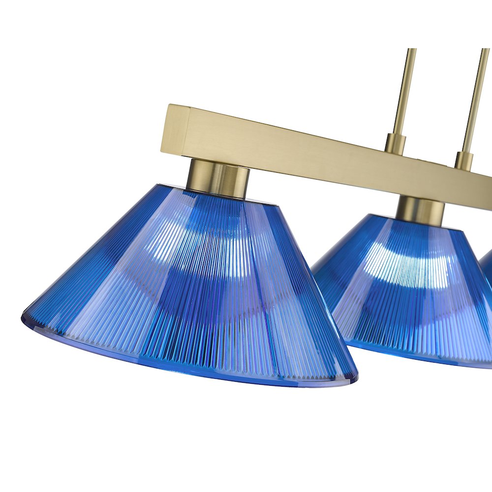 Z-Lite Cobalt 3 Light Billiard, Steel Frame, Dark Blue Shade Color. Picture 4