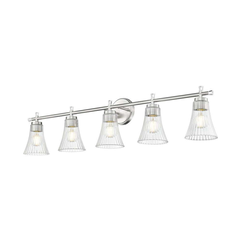 Z-Lite Belle 5 Light Vanity in Brushed Nickel color, Steel frame. Picture 3