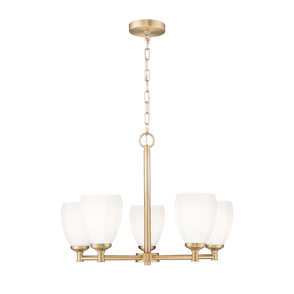 Z-Lite Oren 5 Light Chandelier in Modern Gold color, Steel frame. Picture 1