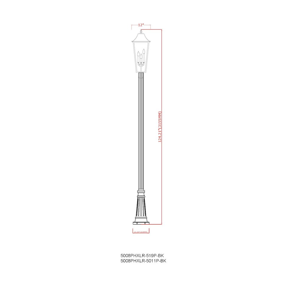 Z-Lite 3 Light Outdoor Post Mounted Fixture. Picture 8
