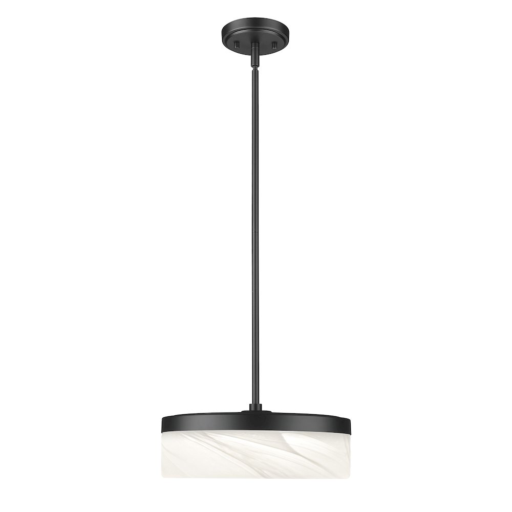 Z-Lite 1 Light Pendant, Matte Black. Picture 1