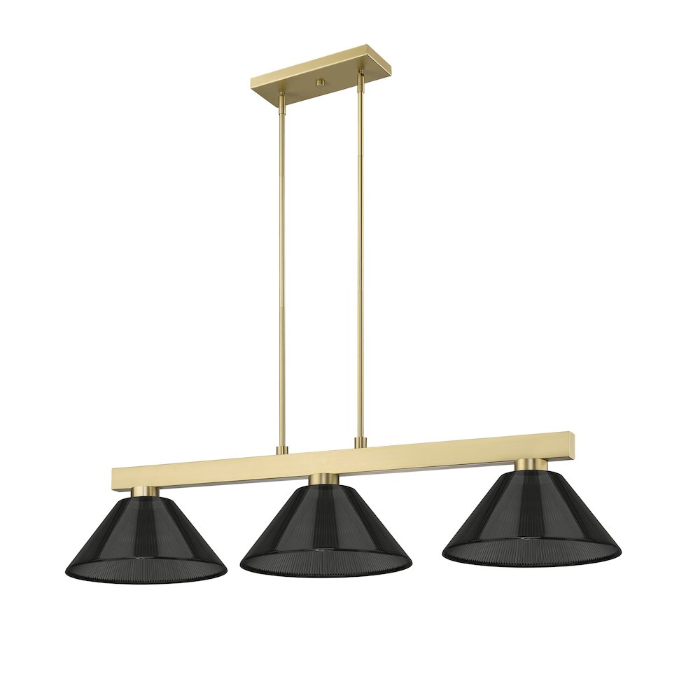 Z-Lite Cobalt 3 Light Billiard, Steel Frame, Smoke Shade Color. Picture 5
