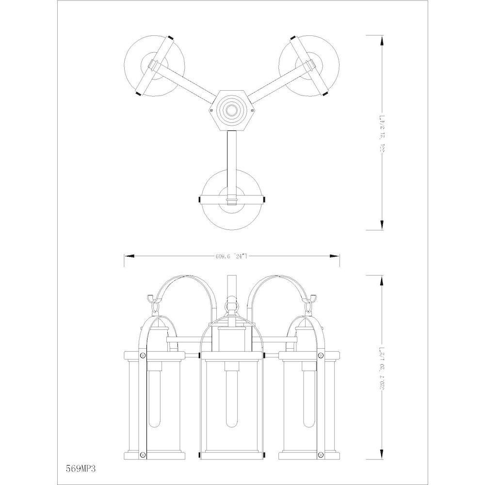 Z-Lite 3 Light Outdoor Post Mounted Fixture. Picture 6