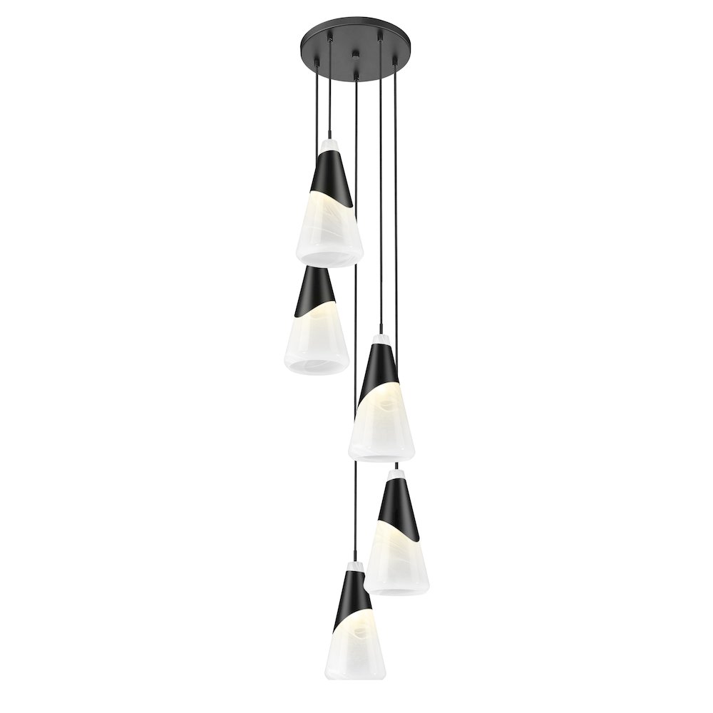 Z-Lite Aimie 5 Light Chandelier, Matte Black. Picture 2