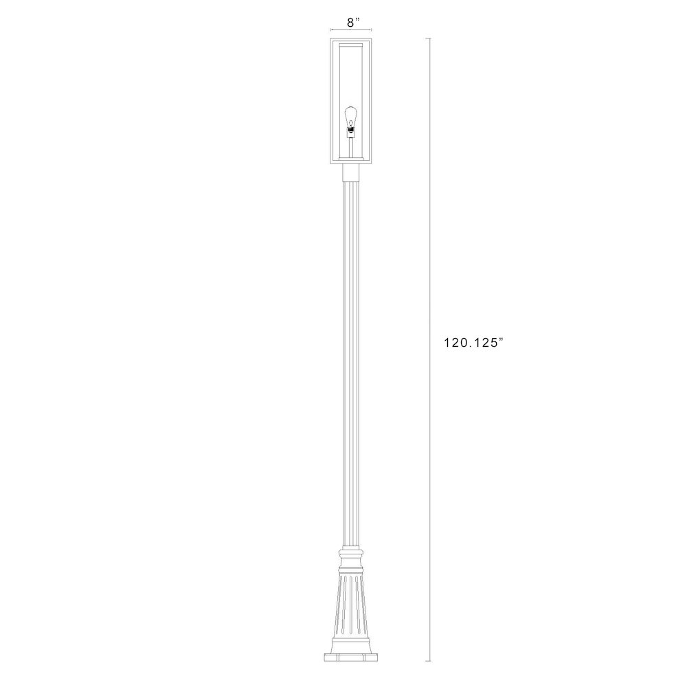 Z-Lite 1 Light Outdoor Post Mounted Fixture. Picture 6