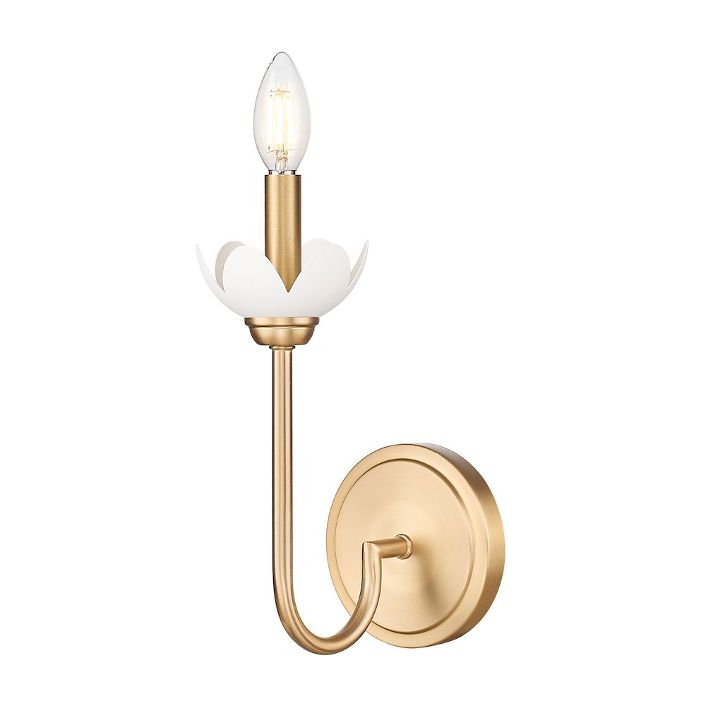 Z-Lite Allistair 1 Light Wall Sconce in Modern Gold color, Steel frame. Picture 1