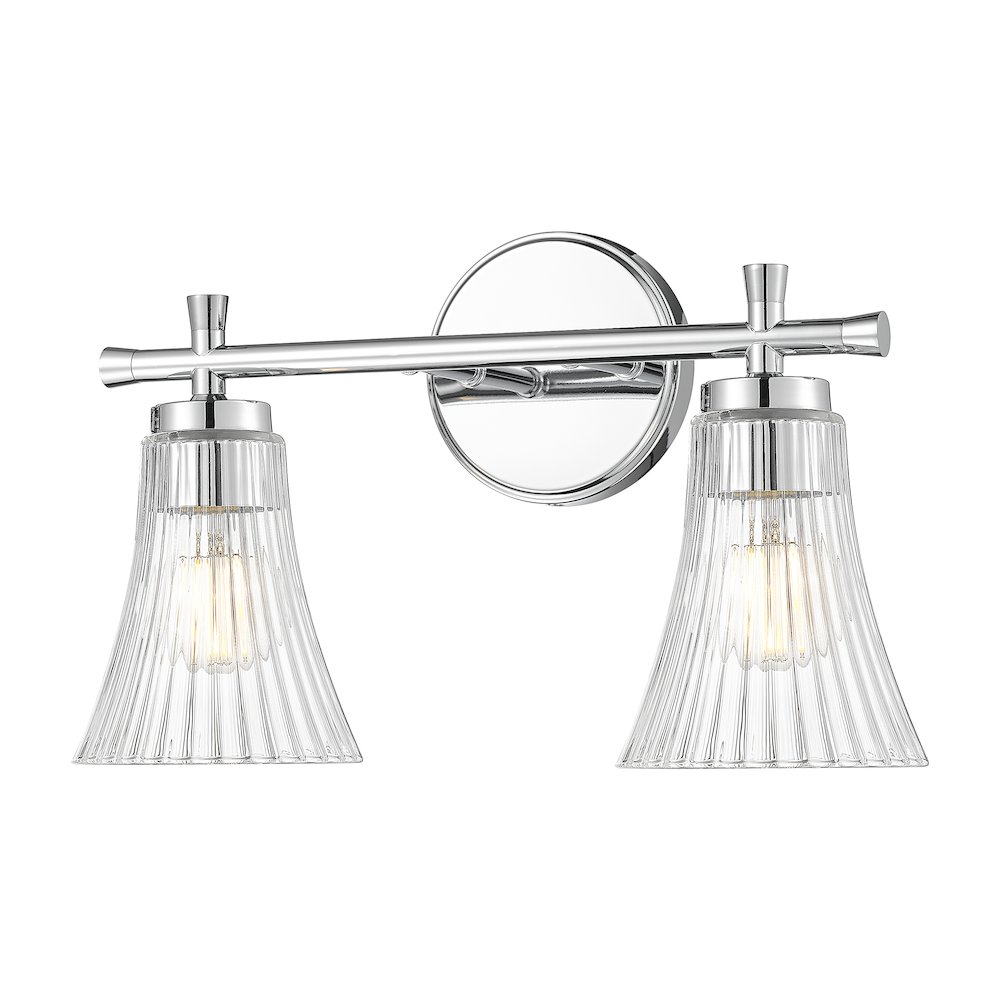 Z-Lite Belle 2 Light Vanity in Chrome color, Steel frame. Picture 1