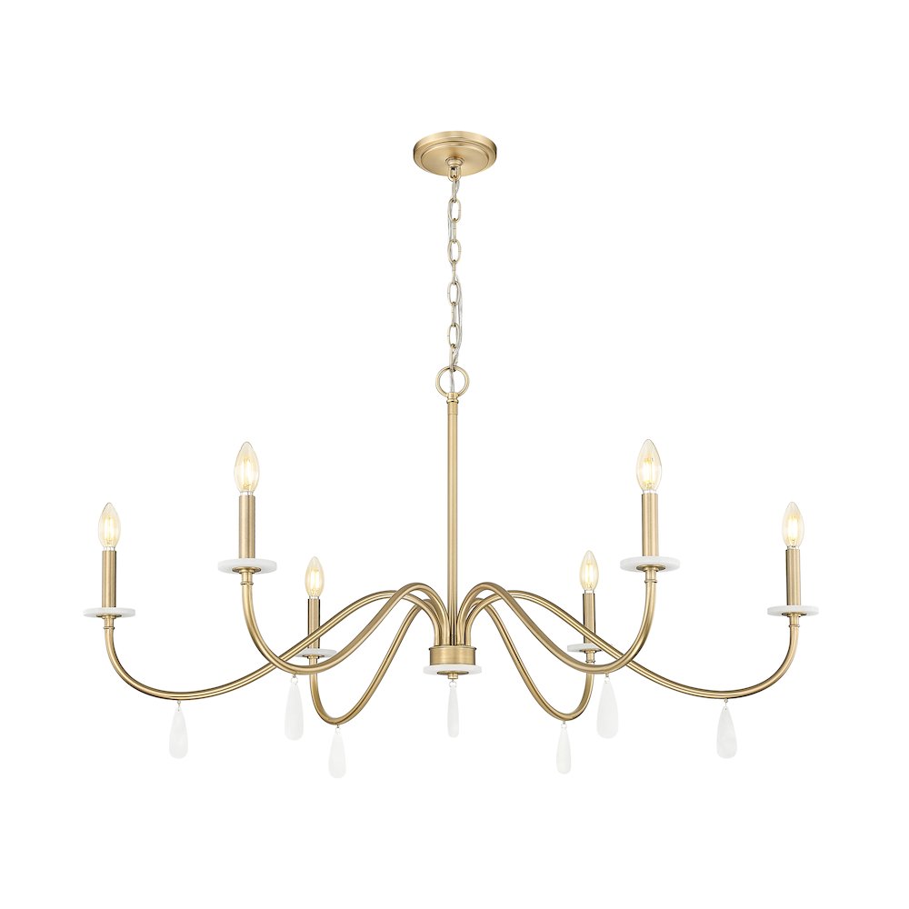 Z-Lite 6 Light Chandelier, Mordern Gold. Picture 3