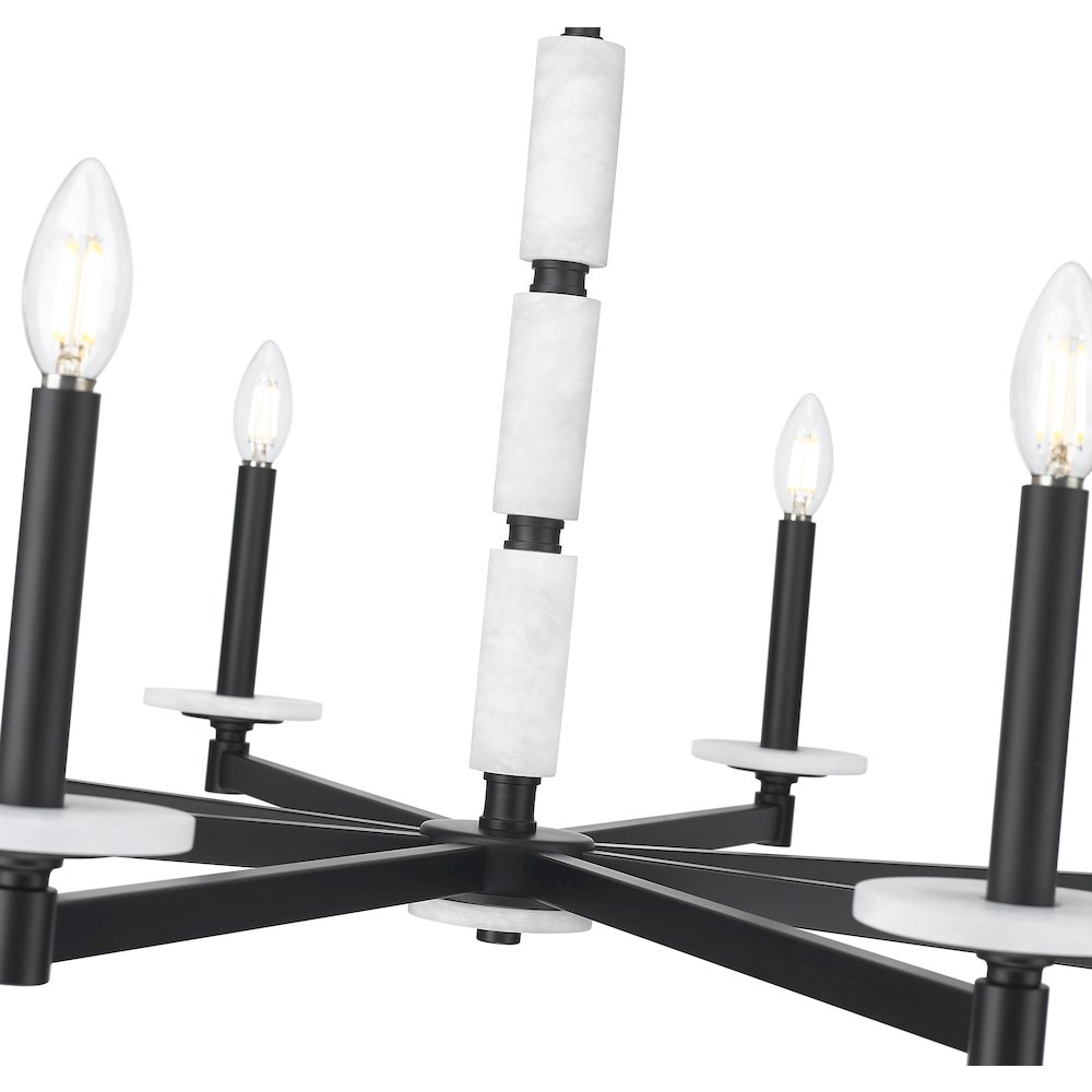 Z-Lite Kaden 8 Light Chandelier in Matte Black color, Steel frame. Picture 4