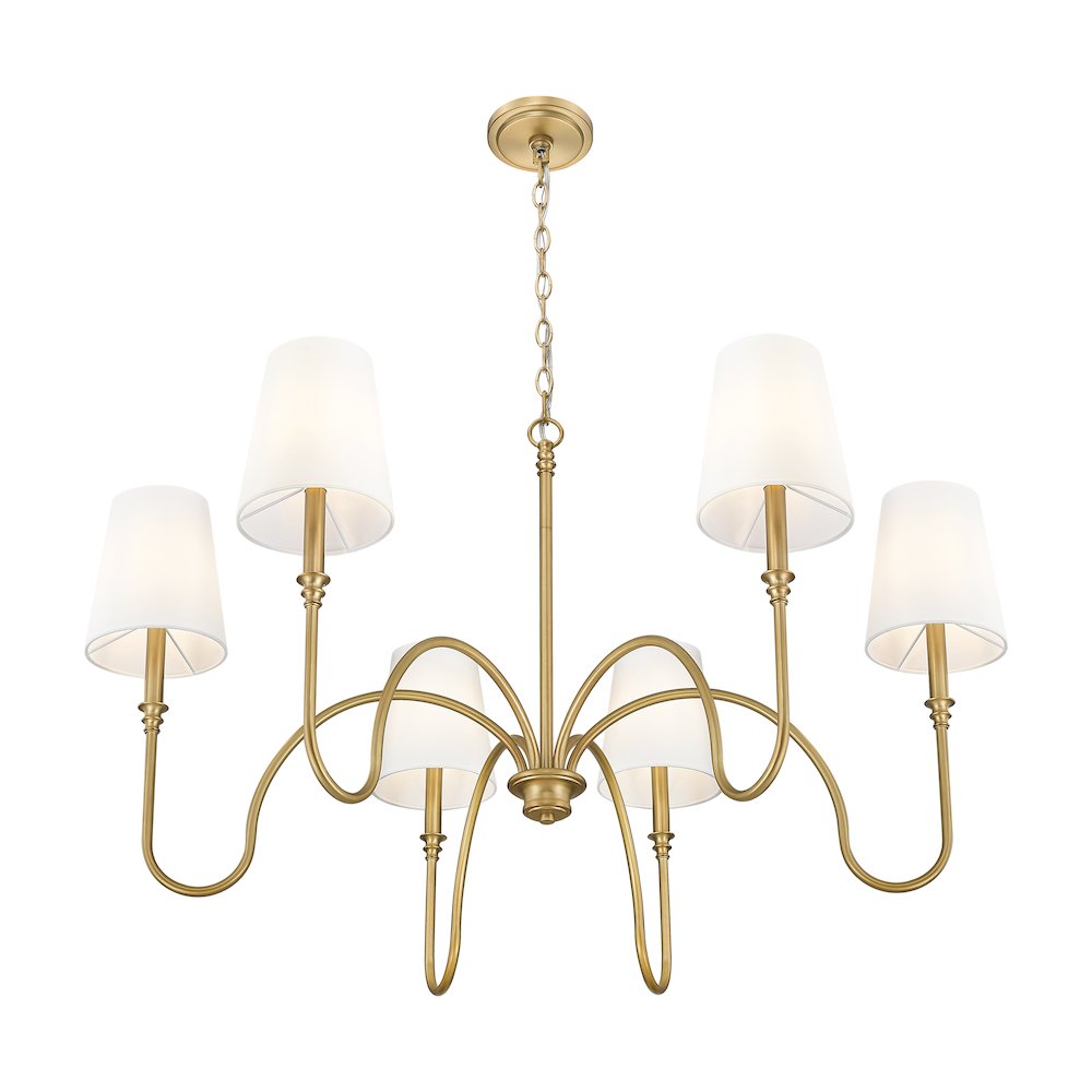 Z-Lite 6 Light Chandelier, Rubbed Brass. Picture 2