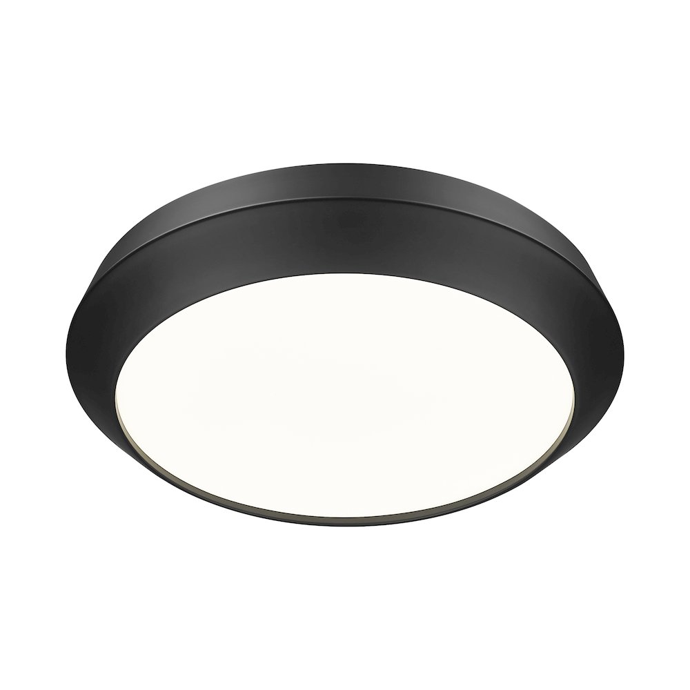 Z-Lite 1 Light Flush Mount, Matte Black. Picture 3