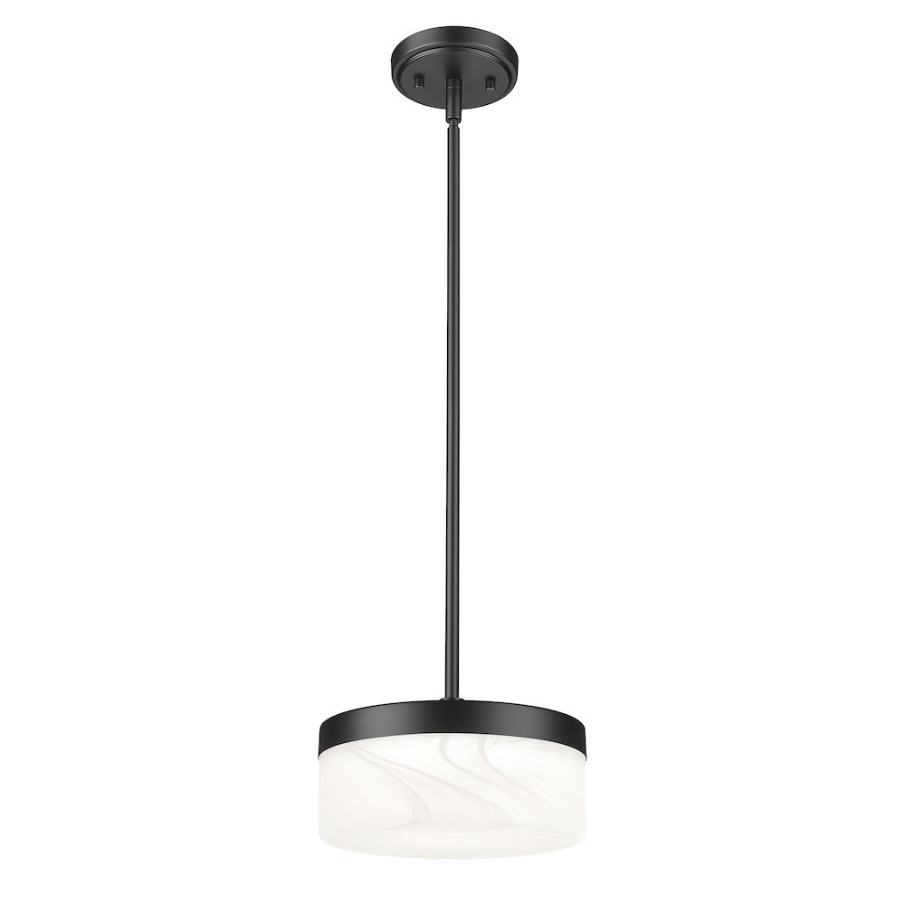 Z-Lite 1 Light Pendant, Matte Black. Picture 3