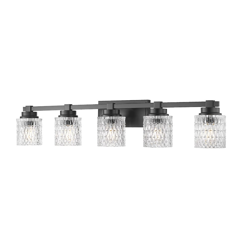 Z-Lite 5 Light Vanity, Matte Black. Picture 1