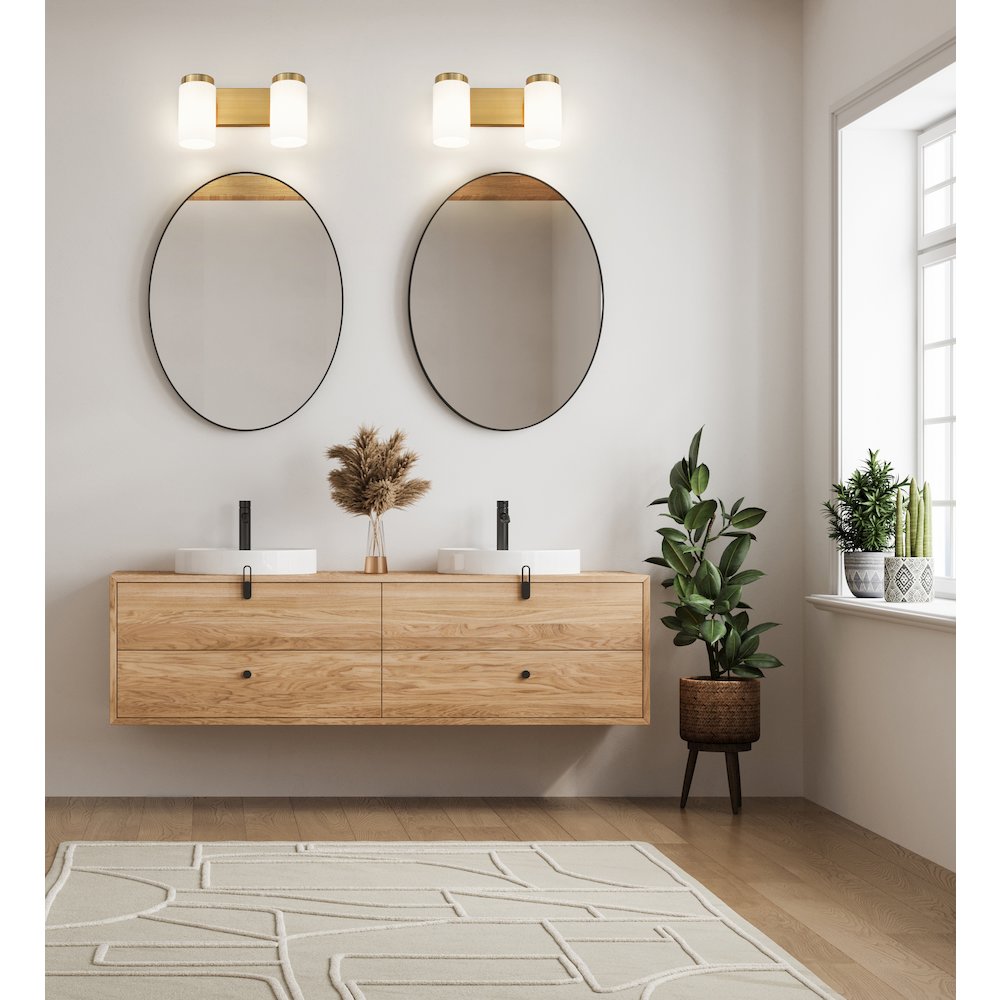 Z-Lite Burk 2 Light Vanity, Luxe Gold. Picture 6