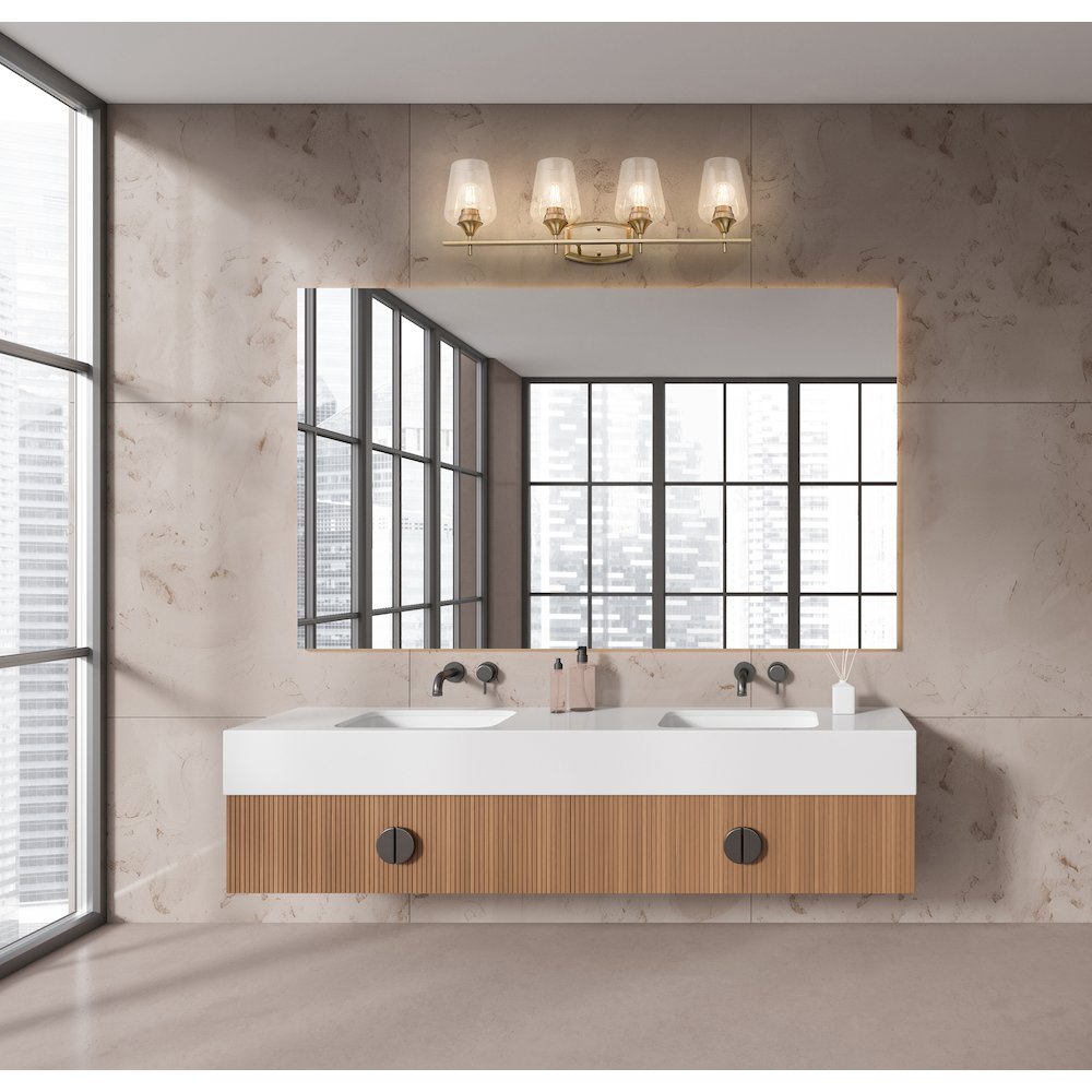 Z-Lite 4 Light Vanity, Burnished Brass. Picture 6