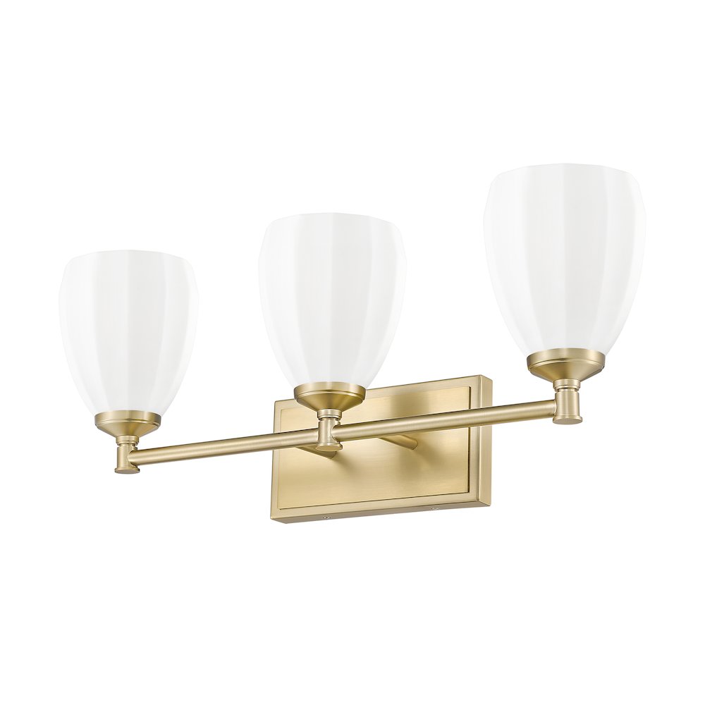 Z-Lite Oren 3 Light Vanity in Modern Gold color, Steel frame. Picture 5