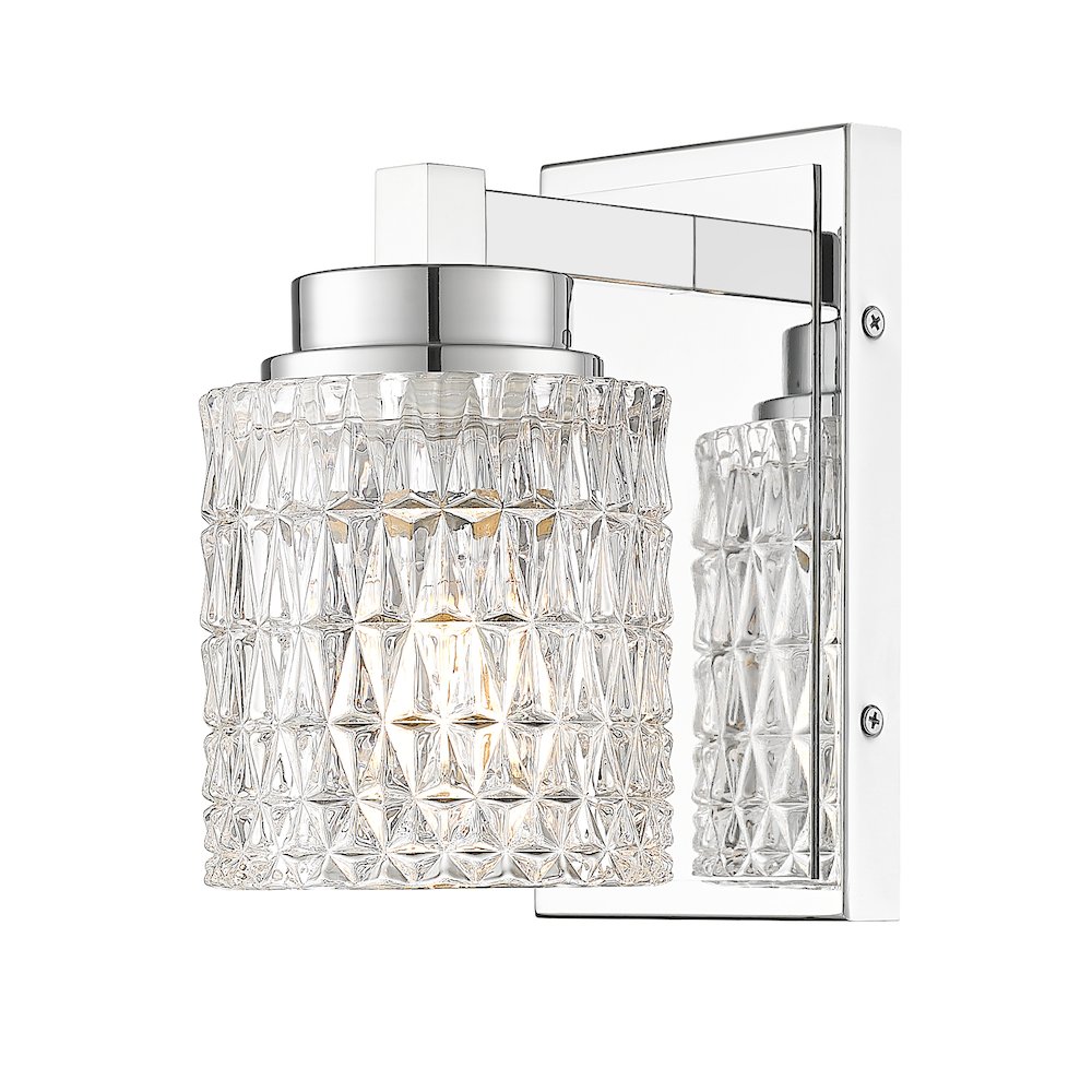 Z-Lite 1 Light Wall Sconce, Chrome. Picture 1