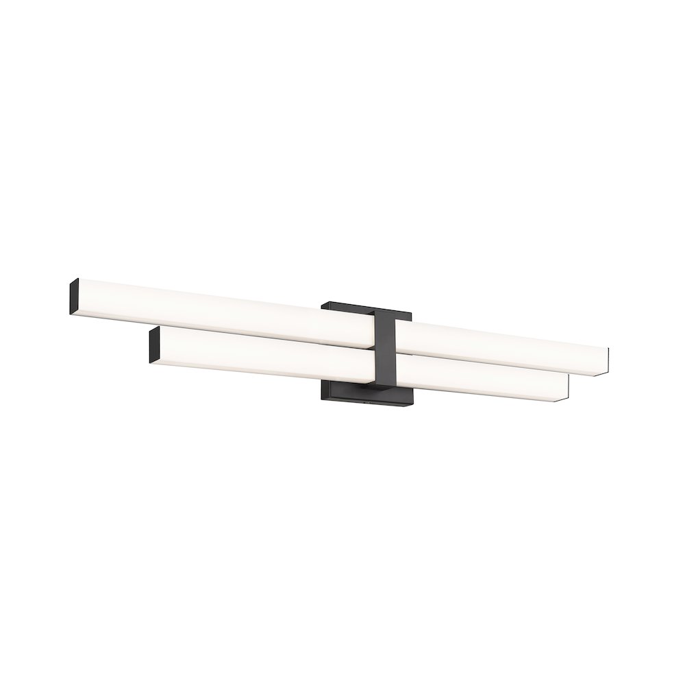 Z-Lite Zane 2 Light Vanity in Matte Black Frame Finish. Picture 2