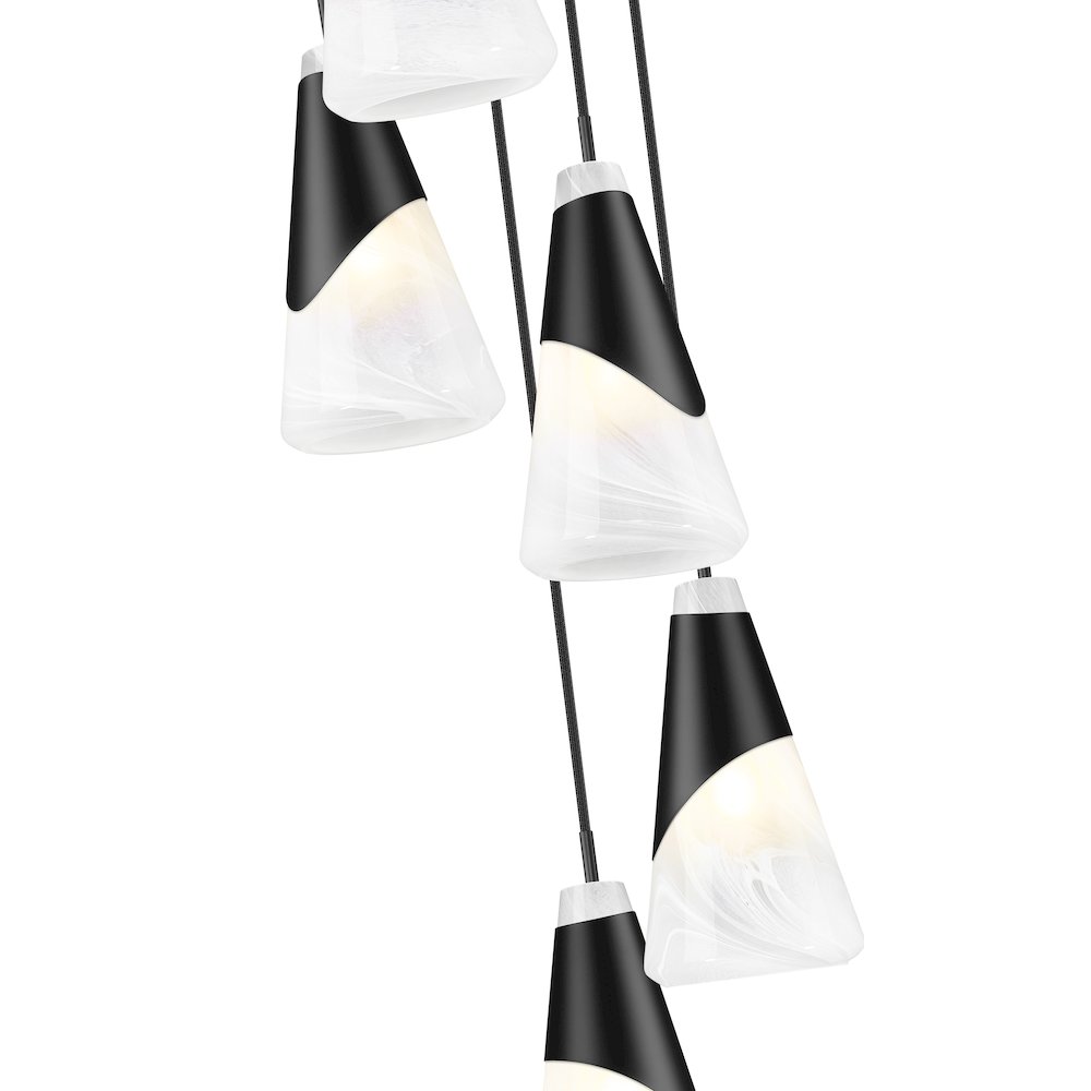 Z-Lite Aimie 5 Light Chandelier, Matte Black. Picture 4