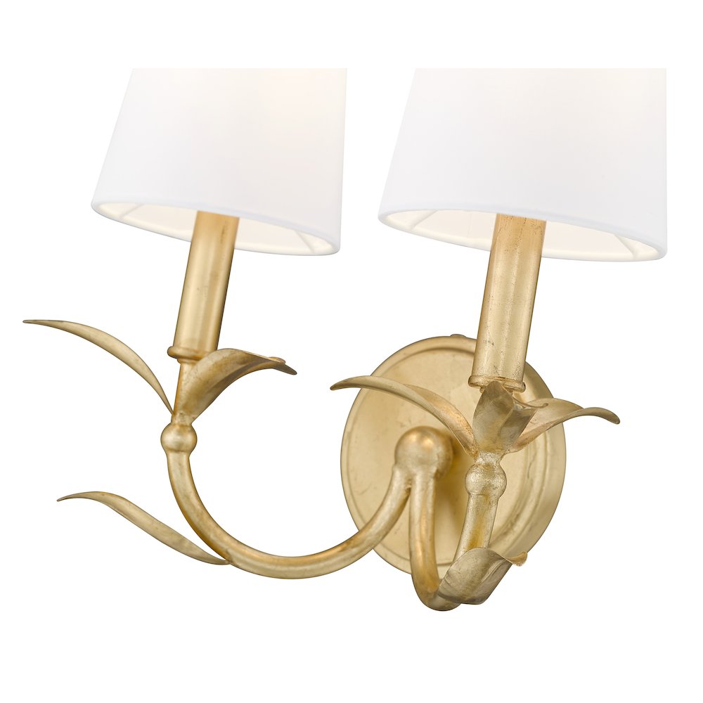 Z-Lite 2 Light Wall Sconce, Gold Leaf. Picture 4