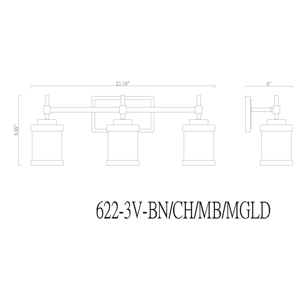 Z-Lite 3 Light Vanity. Picture 8
