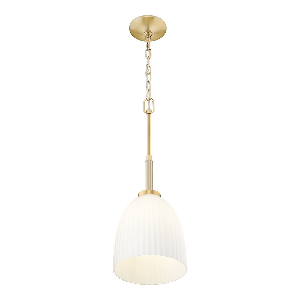 Z-Lite Naya 1 Light Pendant in Modern Gold color, Steel frame. Picture 3
