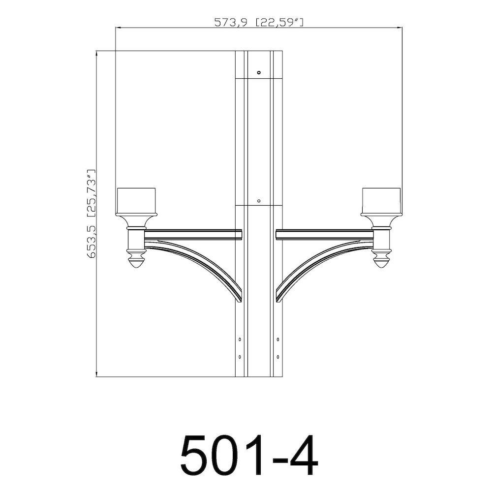 Z-Lite 4 Light Outdoor Posts + Hardware, Black Frame Finish. Picture 2